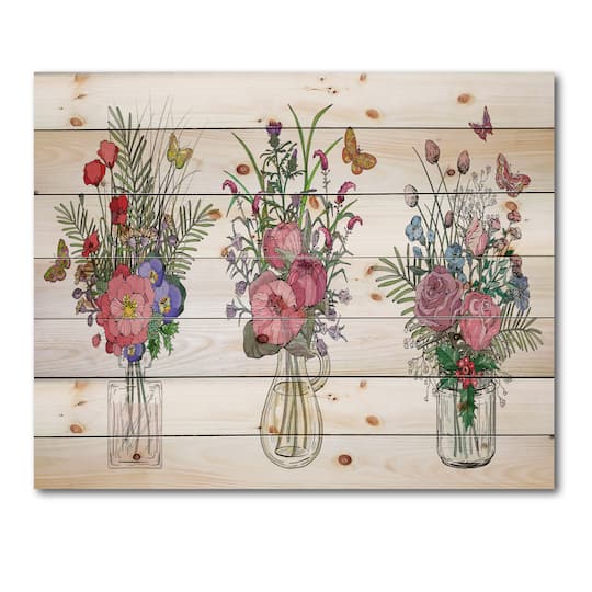 Designart - Bouquets Of Wildflowers In Transparent Vases II